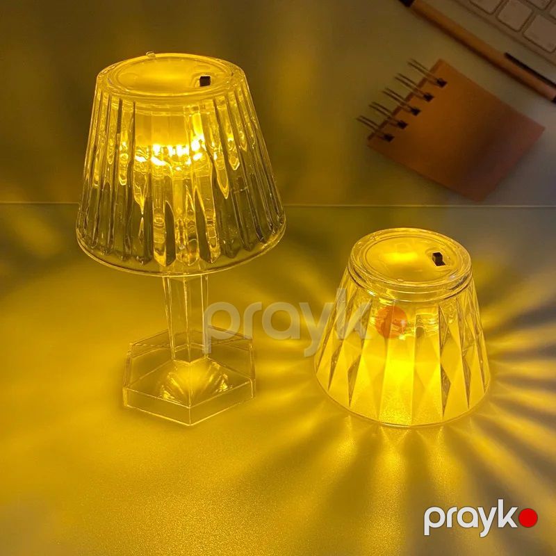2 Ədəd Kristal Gecə İşığı Protativ LED Masaüstü Gecə Lambası Yataq Otağı Üçün Gözoxşayan Kristal Stolüstü Lampa — Mallar, Bakı (3)