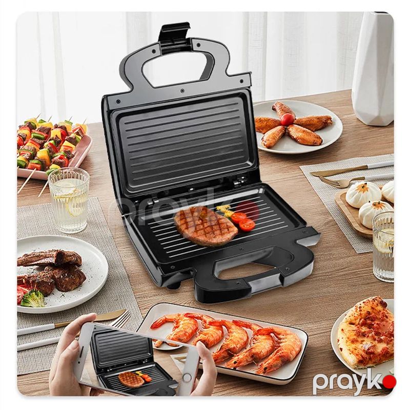 Sokany Qeyri-yapışmayan Toster SK-BBQ-848 2 Bişirmə Plitəli Elektrikli Qapalı Qril Toster Asan Təmizləməli Sandwich Maker — Toster və vaflyasıcı, Bakı (5)