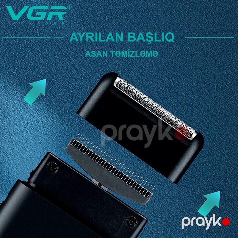 VGR Elektrikli Peşəkar Təraş Maşını Ülgüc Portativ Mini Təraş Maşını Trimmer — Usturalar, trimmerler və epilyatorlar, Bakı (4)