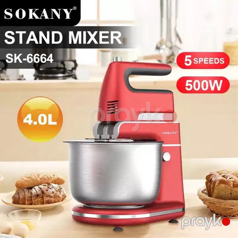 Sokany Ən Yeni Xəmir Yoğurma Maşını Mətbəx 500W Yüksək Güclü Saf Mis Motorlu Stend Mikser Tutum 4L — Blenderlər, xırdalayanlar və mikserlər, Bakı (3)