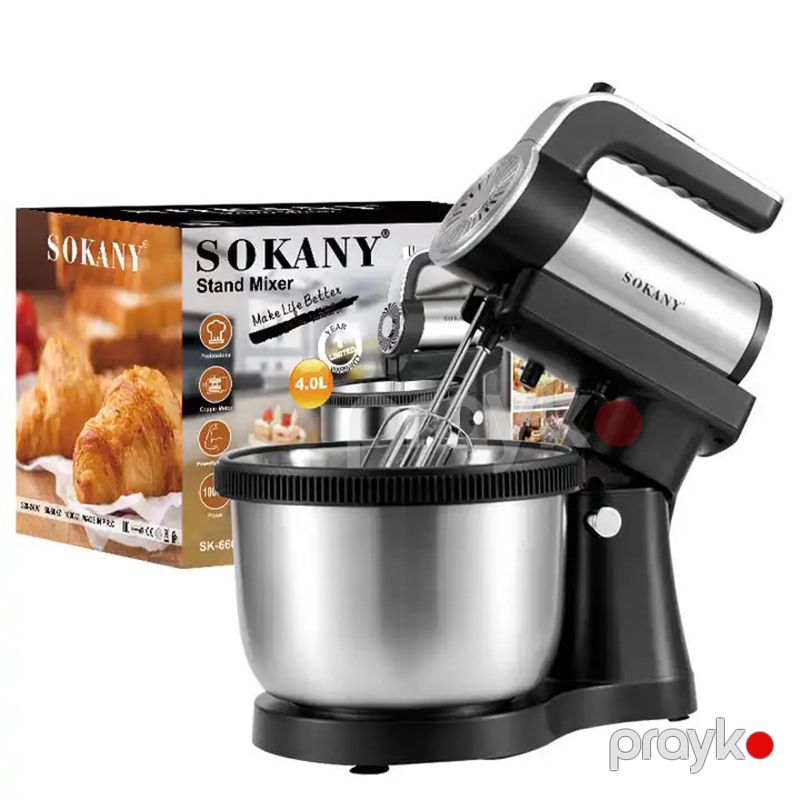 Sokany Mikser Yüksək Keyfiyyətli Yoğurma Maşını 1000W Yüksək Güclü Tort Mikser Tutum 4L — Blenderlər, xırdalayanlar və mikserlər, Bakı (4)