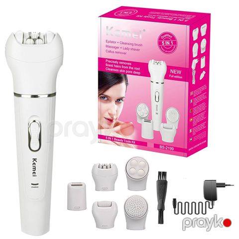 Kemei 5-də 1 Bütün Bədən Və Üz Təmizlənməsi Üçün Ağrısız Epilator Dəsti Müxtəlif Başlıqlı Epilyator Dəsti — Bakı