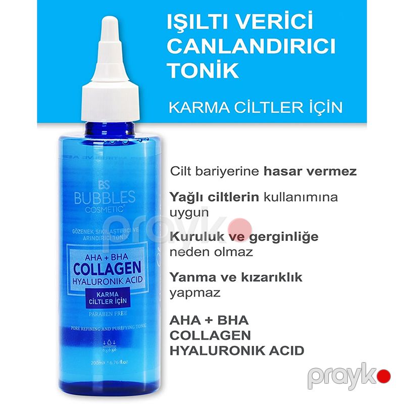 Bs Bubbles Cosmetic Qarışıq Dərilər Üçün Collogen Tonik Hyalornik Acid Colagen+aha+bha Üz Yuma Geli 200ml — Gözəllik və səhiyyə, Bakı (4)