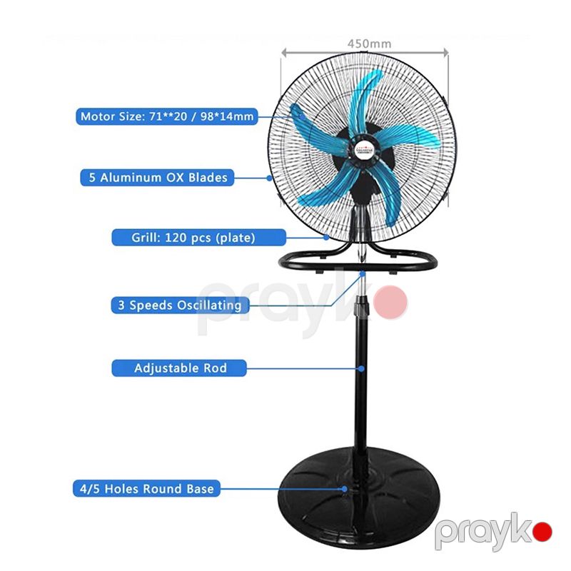 Ev Üçün Funksional Vegastar Elektrikli Fan 3 Sürətli Dəmir Pərli Ventilyator 46sm P3 Sərinkeş — Ventilyatorlar, Bakı (5)