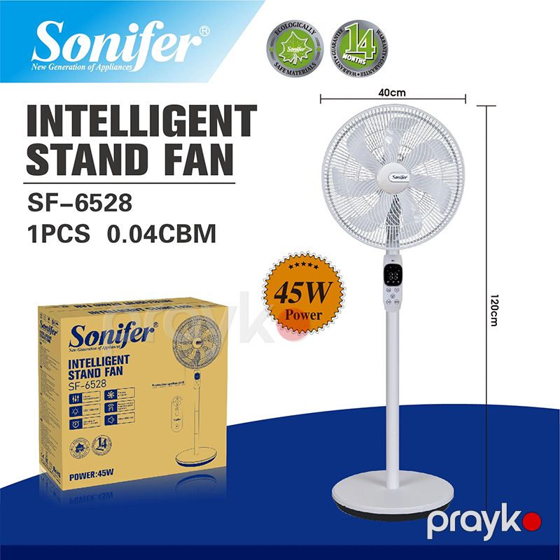 Sonifer SF-6528 Ventilyator 7 Pərli Rəqəmsal Ekranlı Ventilyator Uzaqdan İdarəetməli Ağıllı Sərinkeş Fan — Ventilyatorlar, Bakı (4)