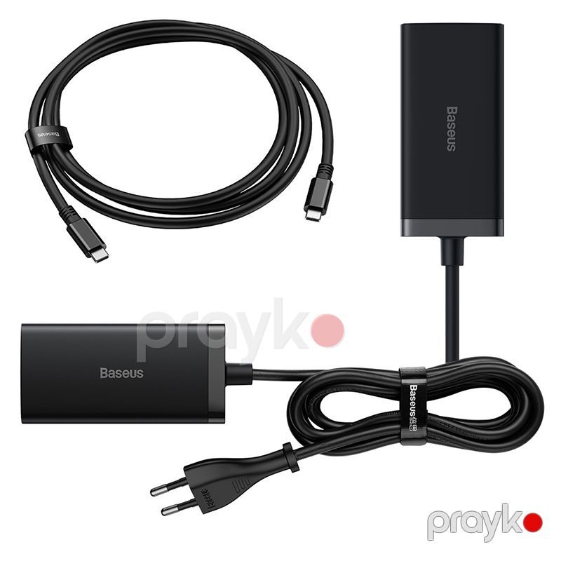 Baseus GaN5 Pro Desktop Fast Charger CCGP110201 67W USB C Şarj cihazı 1.5 m Power cord EU 1U+2C+HDMI — Telefonlar və qadjetlər, Bakı (4)