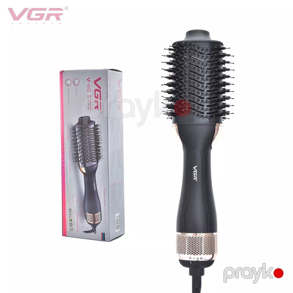 VGR Keyfiyyətli 3-ü 1 Arada Saç Qurutma Feni Professional Fırça Daraq Saç Düzləşdirici Fen VGR v-492 — Fən, Bakı (7)