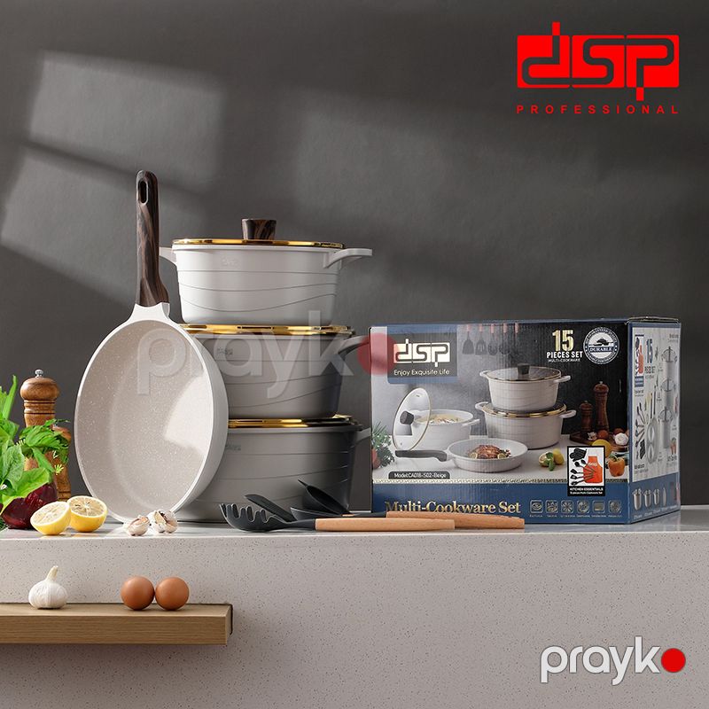 DSP İstiliyə Davamlı Peşəkar Qab-Qab Dəsti Qazan Şorba Qazanı 8 Parçalı Qazan Tava Dəsti — Mallar, Bakı (6)