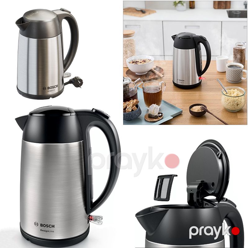 Bosch DesignLine TWK3P420GB Paslanmayan Polad Simsiz Çaydan 1.7L Çaydan Bosch 3000W gücündə Peşəkar Bosch — Elektrik çaydanları və termoslar, Bakı (7)
