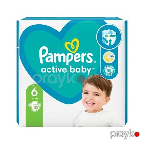Uşaq Bezləri Pampers Active Baby Size 6 Junior Extra Sleep 32 ədəd 6 13-18 kq — Bakı