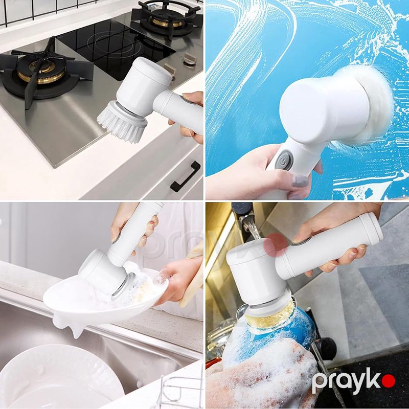 Elektrikli Magic Brush Təmizləyici Fırça 3 Başlıqlı Elektrikli Təmizləmə Fırçası Simsiz Təmizləyici Fırça — Mallar, Bakı (4)