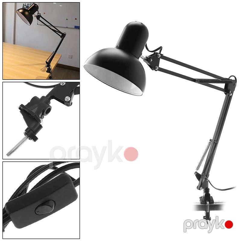 E27 Qısqaclı Tutacağı Stolüstü Lampa, Fırlana Bilən Dizayın Lampa Başlığı — Mallar, Bakı (2)