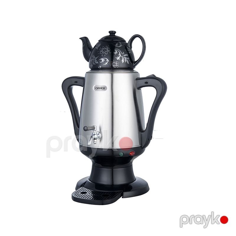 Orvıca Çay Hazırlayıcı Samovar Klassik Antik Paslanmayan Polad, Samovar Elektrikli 5L Çaynik Samovar Dəsti ORM-3303 — Ev texnikası, Bakı (3)