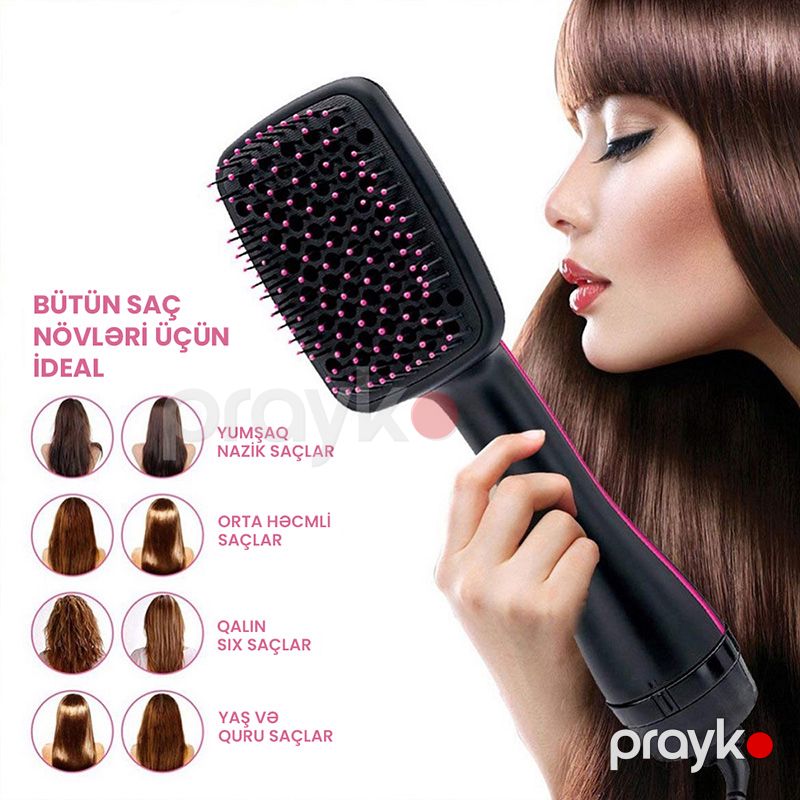 MACstyler Saç Düzləşdirici Daraq Fen MC-6665 Professional Fırça Saç Düzləşdirici Xanımlar Üçün Saç Qurutma Feni — Fən, Bakı (3)