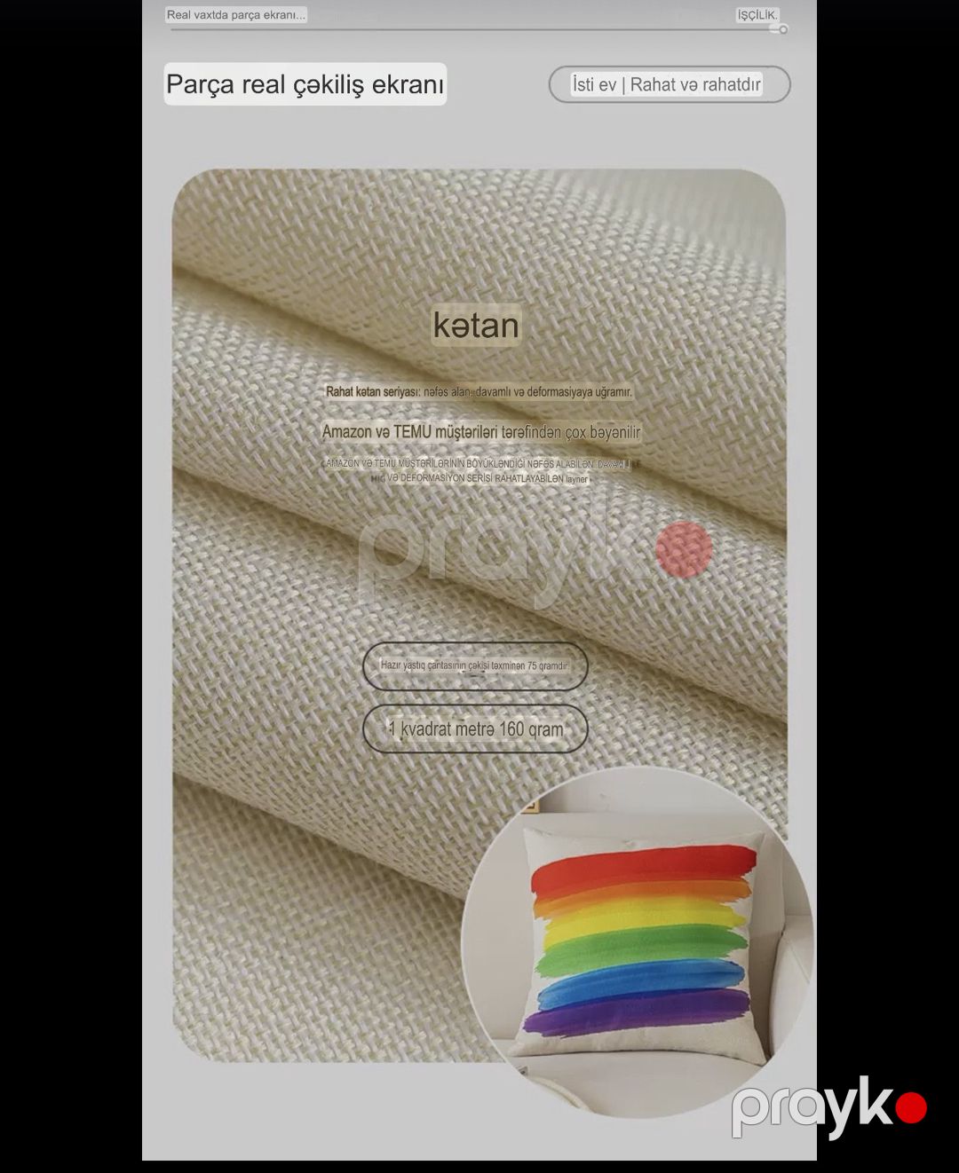 Dekorativ yastıq 00013, ağ/qırmızı, kətan/poliester, 45x45 sm — Mallar, Bakı (3)