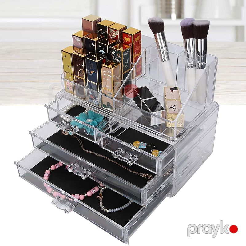 Akrilik Organizer 4 Çekmeceli Organizer Kosmetik Makiyaj Qabı Səffaf Kosmetik Saxlama Qutusu — Gözəllik və səhiyyə, Bakı (6)