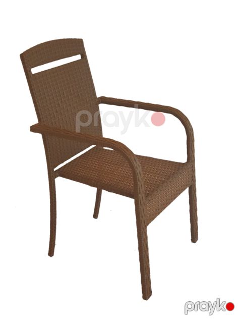 Bağ üçün stul Zili Rattan Çin, qəhvəyi; stul ölçüsü: eni 54 sm, hündürlüyü 95 sm — Bakı