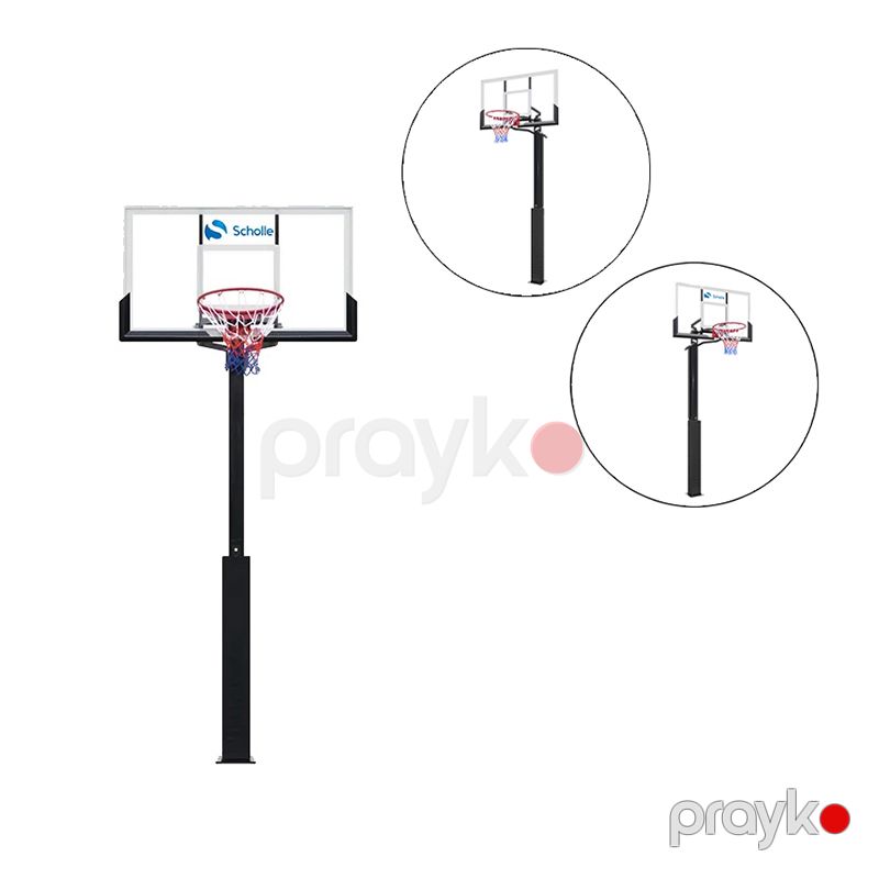 Stasionar Basketbol Stendi Scholle S022 Yüksək Gücə Davamlı Professional Zal istifadəsi Üçün Uyğun Bastelbol Seti — İdman, hobi, istirahət, Bakı (4)