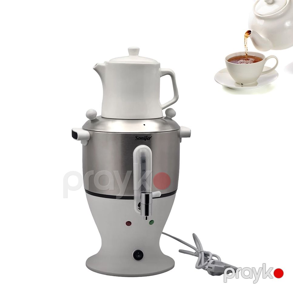 Sonifer SF-2088 Böyük Tutumlu 6L Paslanmayan Polad Samavar Dəsti Elektrikli Çay Dəmləyici Samovar — Samovarlar, Bakı (6)