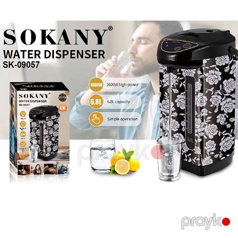 Sokany SK-09057 - Termopot, Paslanmayan Polad Korpus, 6.8 litr Tutum, Güclü və Rahat Elektrik Termopot — Samovarlar, Bakı (6)