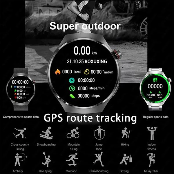 Smart Watch GT4 Pro ağıllı saat, dəmir milan qolbaq + silikon Hədiyyə — Elektronika, Bakı (5)