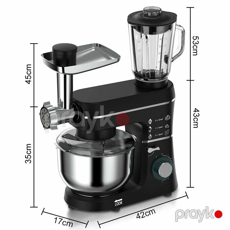 5-i Bir Arada Üstün Keyfiyyətli Mətbəx Kombaynı RAF R.6676 Çoxfunksiyalı Standlı Mikser 1400V Ətçəkən Blender 10l — Digər mətbəx texnikası, Bakı (6)