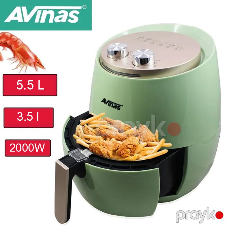 Yüksək Keyfiyyətli Avinas Elektrikli Fritöz 5.5L 2000W Gücə Məxsus Yağsız Firi Qızartma Qazanı Çoxfunksiyalı Fritöz — Digər mətbəx texnikası, Bakı (3)