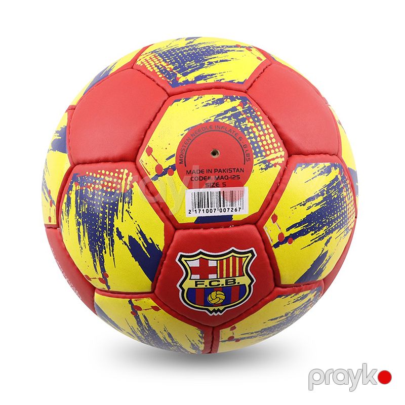 5 Razmerə Sahib FC Barcelona Futbol Topu Sarı Qırmızı Dizaynda Barcelona Dözümlü Kamanda Futbol Topu — İdman, hobi, istirahət, Bakı (6)