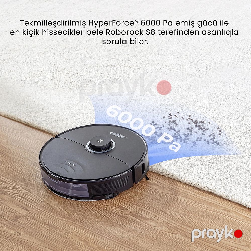 Roborock S8+ Avtomatik Boşaltma Doklu Ağıllı Yeni Nəsil Robot Tozsoran — Tozsoran, Bakı (8)