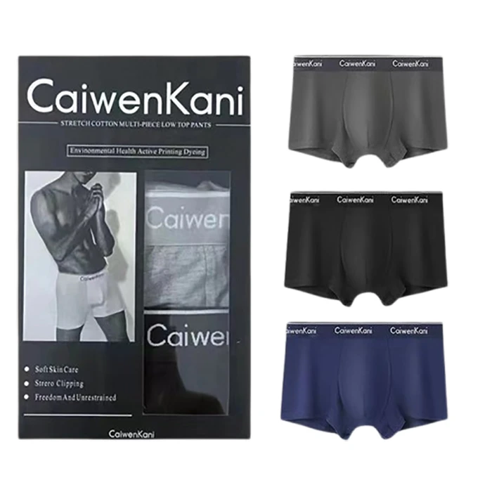 CaiwenKani kişi alt paltarları dəsti 100% pambıq: Yüksək keyfiyyət və hərəkət azadlığı, komplektə 3 ədəd — Kişi geyimi, Bakı (2)