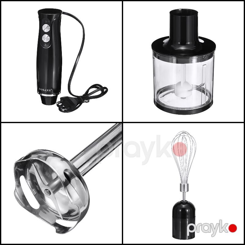 Sokany 4-ü 1-də Paslanmayan Polad Elektrikli Blender 2 Sürətli Blender Əl Mikseri Mətbəx Çırpıçısı 700ml SK-1710-4 — Blenderlər, xırdalayanlar və mikserlər, Bakı (3)