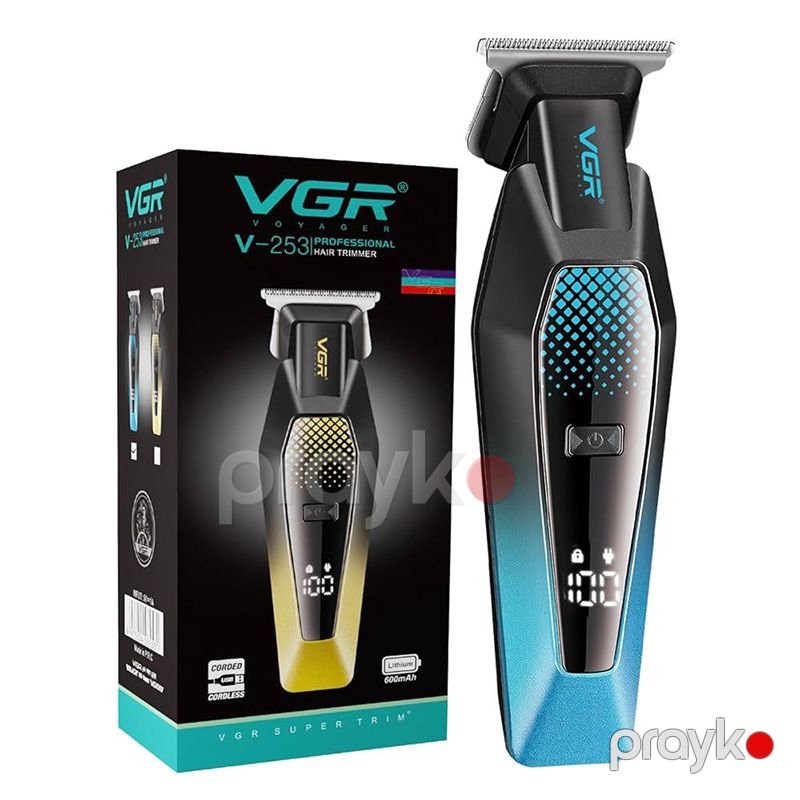 VGR V-253 Professional Saç Düzəldici Salon Keyfiyyətli LED Ekran Baxım Trimmeri Şarj Edilə Bilən Maşinka — Usturalar, trimmerler və epilyatorlar, Bakı (3)
