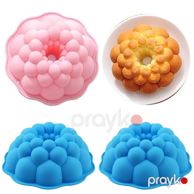 Yüksək Keyfiyyətli Bundt Tort Qabı silikon dəyirmi tort qabı, kiçik qabarcıq dizaynı ilə - tortlar, ponçiklər, jele, pudinq, şokolad bişirmə qəlibi — Qablar və mətbəx əşyaları, Bakı (3)