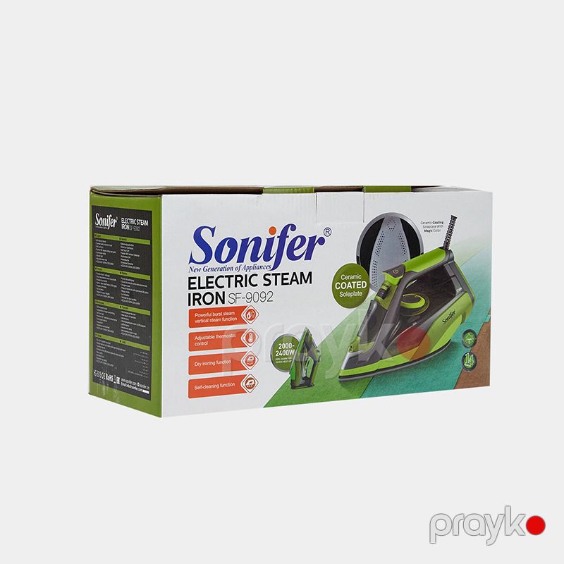 Sonifer SF-9092 Professional Buxarlı Ütü Keramika Altlıqlı Buxarlı Ütü 2400W Gücündə — Ev texnikası, Bakı (6)