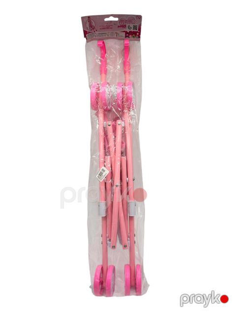 Uşaq gəzinti arabası kukla üçün, çəhrayı, plastik/parça — Bakı