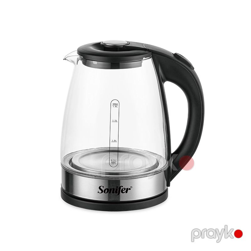 Sonifer SF-2132 Elektrikli 1500w Şəffaf Çaydan Böyük Tutumlu 1.8 litrlik Şüşə Çaydan Yüksək Keyfiyyətli Electric Kettle — Elektrik çaydanları və termoslar, Bakı (2)