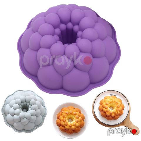 Yüksək Keyfiyyətli Bundt Tort Qabı silikon dəyirmi tort qabı, kiçik qabarcıq dizaynı ilə - tortlar, ponçiklər, jele, pudinq, şokolad bişirmə qəlibi — Bakı