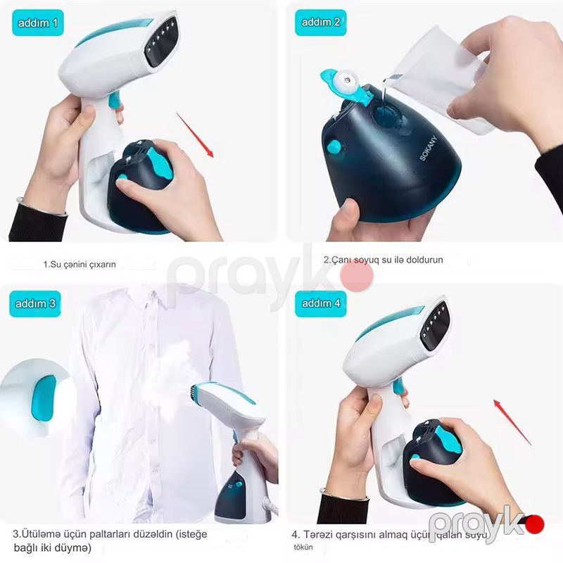 Sokany SK-2205 Elektrikli Buxarlı Ütü Portativ Buxarlı Əl Ütüsü 1200W Gücündə — Ev texnikası, Bakı (4)