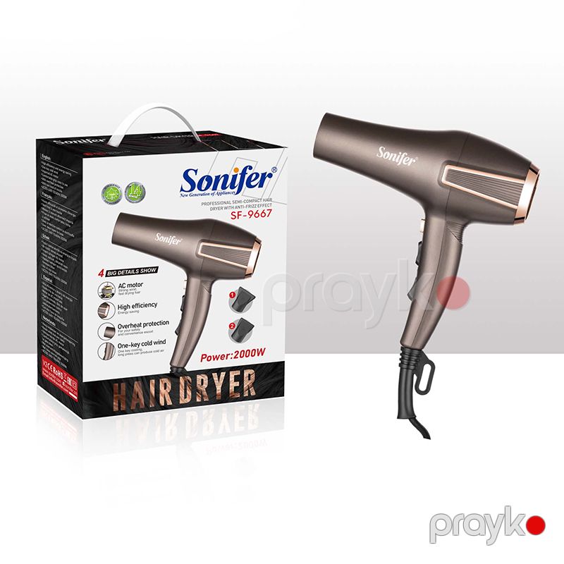 Sonifer SF-9667 Güclü Saç Qurutma Feni 2600W Hava Feni Elektrikli Quruducu Fen — Fən, Bakı (3)