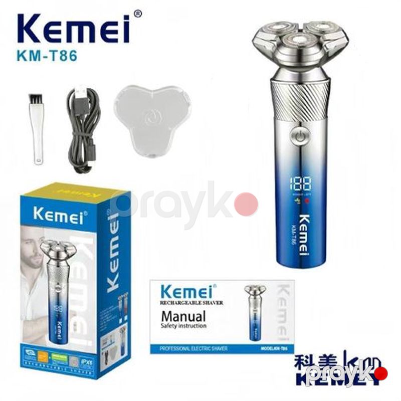 Kemeı KM-T86 - Ülgüc USB ilə Şarj Edilə Bilən Ülgüc Professional Ülgüc Maşını Üç Bıçaqlı Ülgüc Elektrikli Üz Qırxma Maşını — Usturalar, trimmerler və epilyatorlar, Bakı (6)