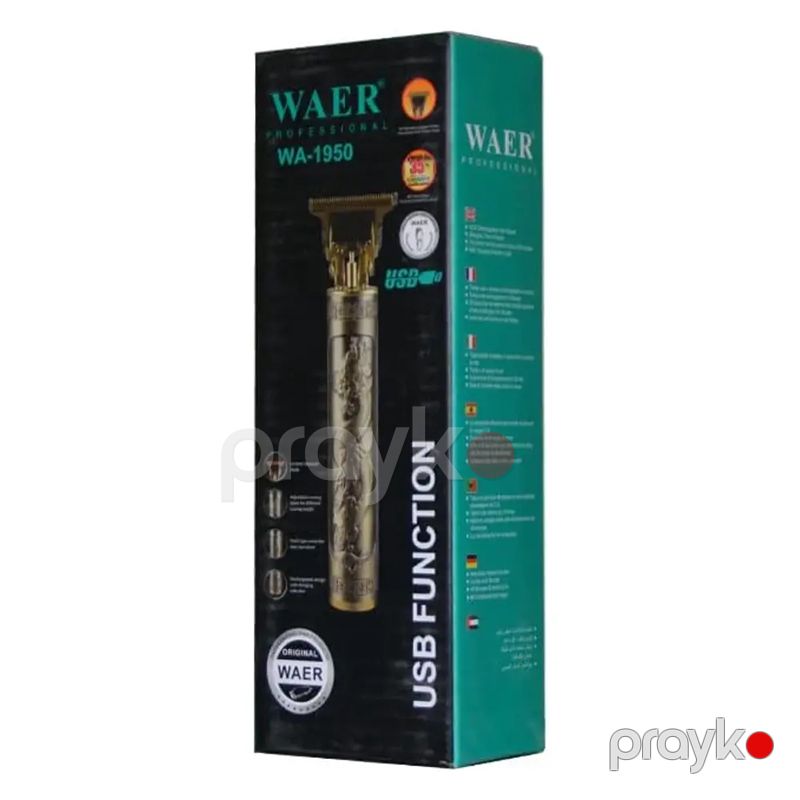 Orijinal Waer WA-1950 Professional Elektrik Saç Təraş Maşını USB Təkrar Doldurula Bilən Trimmer — Usturalar, trimmerler və epilyatorlar, Bakı (6)