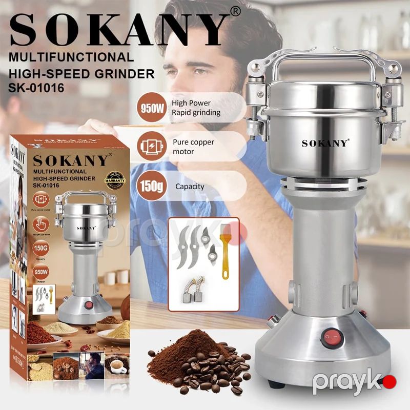 Sokany SK-01016 - Qəhvəüyüdən, Paslanmayan Polad Ədviyyat Üyüdücü, 950W Güc — Digər mətbəx texnikası, Bakı (3)