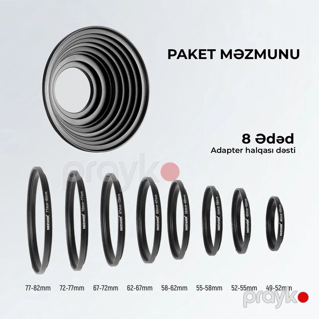 Obyektiv filter adapter halqa dəsti Neewer Neewer — Foto və video texnikası, Bakı (7)
