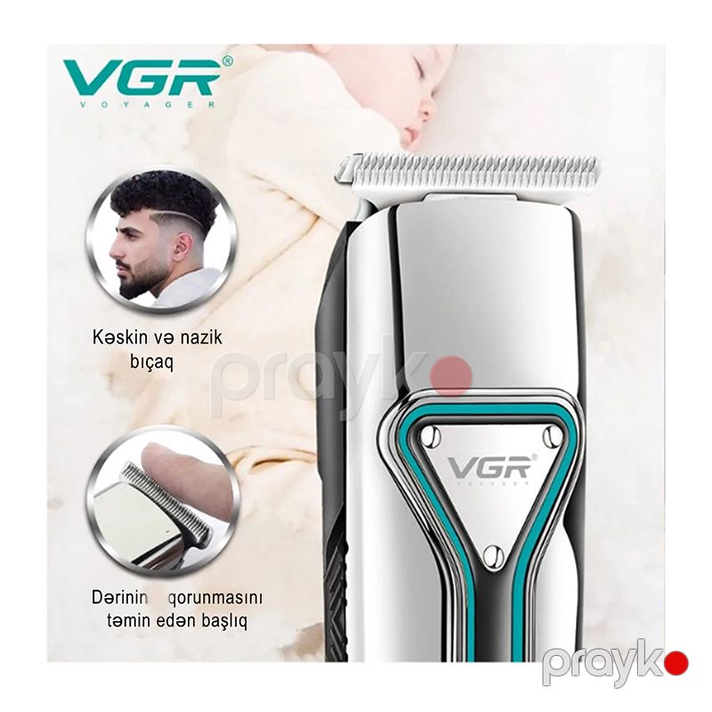 Yeni VGR Professional Saç Saqqal Boyun və Bədən Təraş Makası V-008 — Usturalar, trimmerler və epilyatorlar, Bakı (4)
