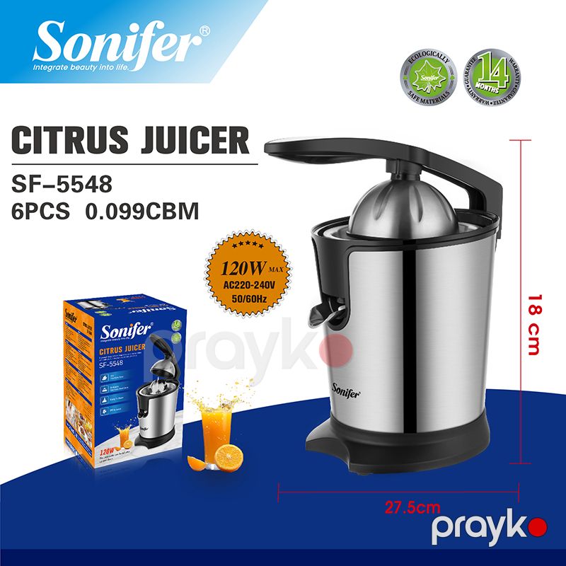 Sonifer Elektrikli Sitrus Meyvə Şirəsi Sıxan, 120 Vt, Paslanmayan Polad limon və portağal Sıxıcı Sonfier SF-5523 — Digər mətbəx texnikası, Bakı (2)