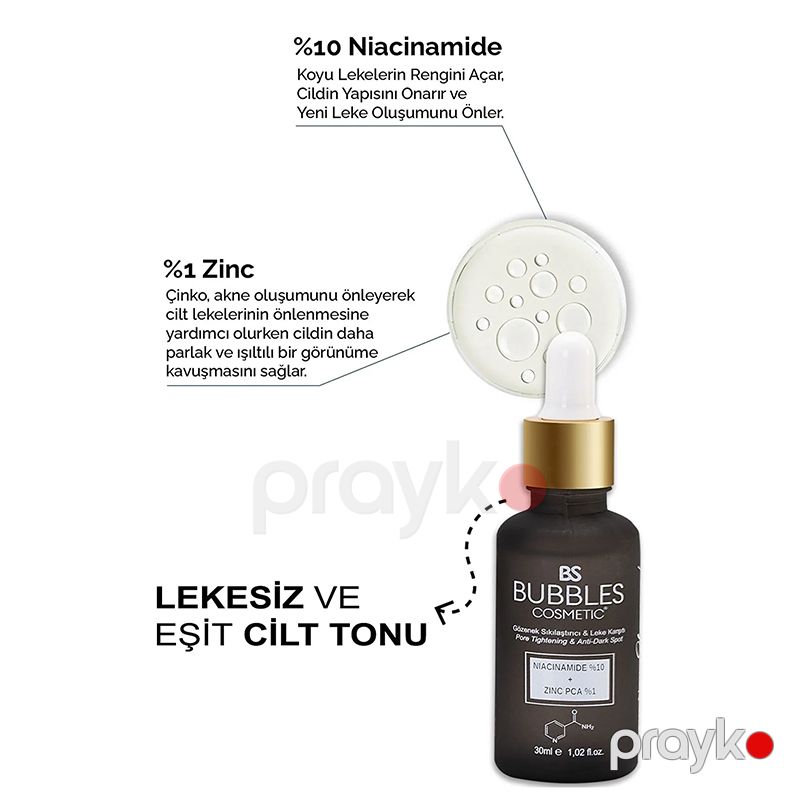 Bs Bubbles Cosmetic Qaranöktə və Sızanaqlara Qarşı Niacinamide Üz Baxım Serumu 30 ml Lekelere Qarşı Baxım Serumu — Gözəllik və səhiyyə, Bakı (2)