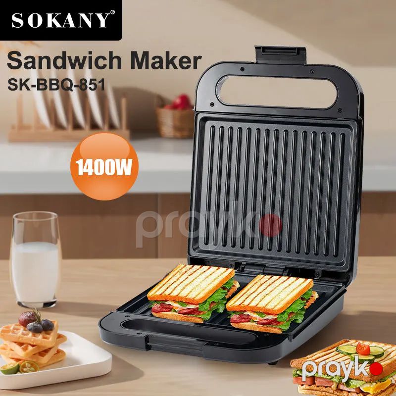 Sokany SK-BBQ-851 Çoxfunksiyalı Elektrikli Toster Sandviç Biftek İzgaralar Hazırlayıcı Toster 1400 W — Toster və vaflyasıcı, Bakı (5)