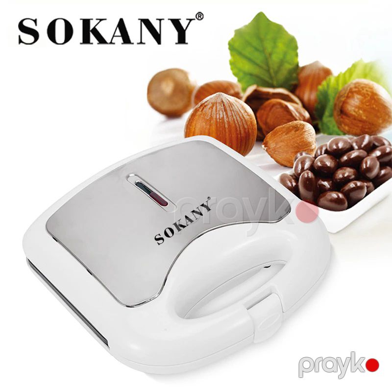 Sokany Elektrtikli Toster 12 Yapışmaz Qablı Vafli Tosteri LED İşıqlı Polad Tort Bişirmə Tosteri 750W — Toster və vaflyasıcı, Bakı (4)