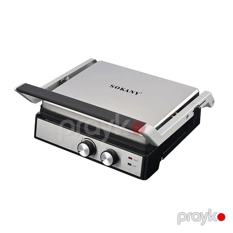 Sokany SK08050 Elektrikli Qril Kontaktlı Toster Açıq 180 Dərəcə Polad Qril Sendviç 2000W Yapışmayan Elektrik Qril Toster — Toster və vaflyasıcı, Bakı (2)