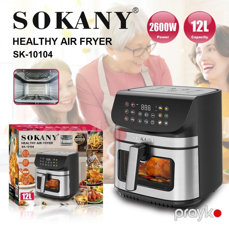 Sokany SK-10104 - Fritöz 12L Rəqəmsal Hava Fritözü İkiqat Qızdırıcı 2600 Vt Güc — Digər mətbəx texnikası, Bakı (4)